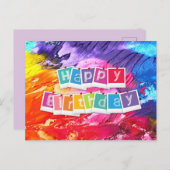 Happy Birthday Feestdagenkaart (Voorkant / Achterkant)