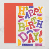 HAPPY BIRTHDAY FEESTDAGENKAART (Voorkant / Achterkant)