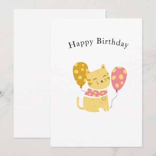 Happy Birthday Feestdagenkaart (Voorkant / Achterkant)