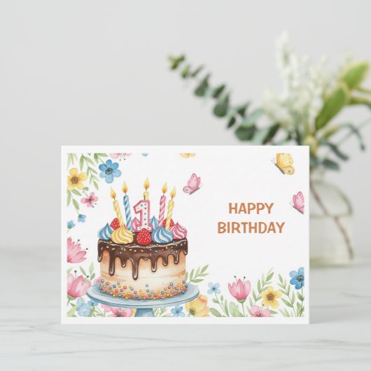 Happy Birthday Feestdagenkaart (Staand voorkant)