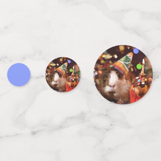 Happy Birthday - Feestdier cavia Confetti (Voorkanten)