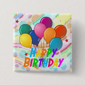 Happy Birthday, feestelijk ontwerp, Vierkante Button 5,1 Cm (Voorkant)