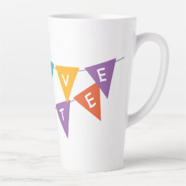 "Happy Birthday" Feestelijke Kleurrijke Banner Hog Latte Mok