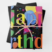 Happy Birthday, feestelijke viering Inpakpapier Vel (In situ)