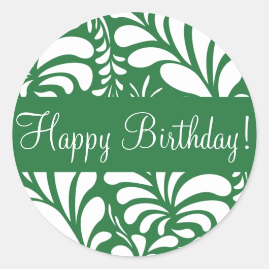 Happy Birthday Fern Flora Envelope Sticker Seal (Voorkant)