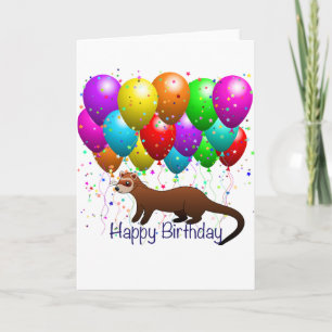 Happy Birthday Ferret Card Kaart