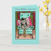 Happy Birthday Ferret Kaart (Gele Bloem)