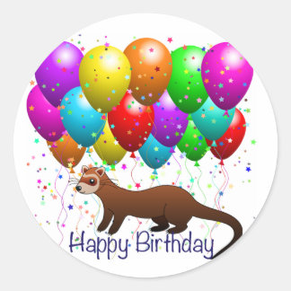 Happy Birthday Ferret Sticker