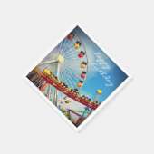 Happy Birthday Ferris Wheel Roller Onderzetter Pap Servet (Hoek)