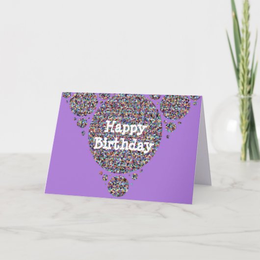 Happy Birthday Festive Colorful Glitter Confetti Kaart (Voorkant)