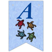 Happy Birthday Festive Colorful Group of Turtles Vlaggetjes (Tweede vlag)