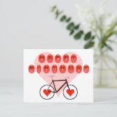 Happy Birthday Fietsen en harten Briefkaart (Staand voorkant)