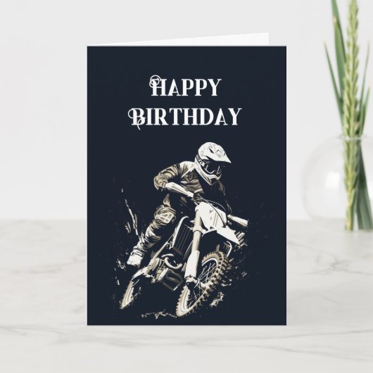 Happy Birthday Fietsmotorcross Racing Kaart (Voorkant)