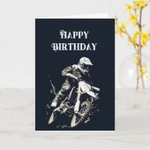 Happy Birthday Fietsmotorcross Racing Kaart (Gele Bloem)