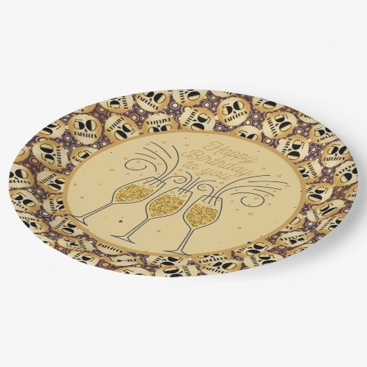 Happy Birthday Fifty And  Fabulous  Papieren Bordje (Gekanteld)