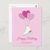 Happy Birthday Figure Skating Postcard Briefkaart (Voorkant / Achterkant)