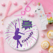 Happy Birthday Figuur die Gepersonaliseerd Skating Papieren Bordje (Feest)