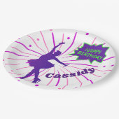 Happy Birthday Figuur die Gepersonaliseerd Skating Papieren Bordje (Gekanteld)