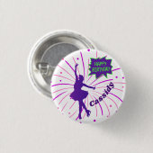Happy Birthday Figuur die Gepersonaliseerd Skating Ronde Button 3,2 Cm (Voorkant /achterkant)