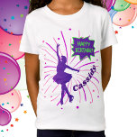 Happy Birthday Figuur die Gepersonaliseerd Skating T-shirt<br><div class="desc">Happy Birthday Figuur die Gepersonaliseerd Ontwerp in Roze,  Paars,  Groen en Wit Schatten</div>