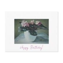 Happy Birthday fijne roze bloemen Kaart
