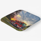 Happy Birthday Fire Engine Papieren Bordje (Gebogen)