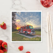 Happy Birthday Fire Engine Servet (Insitu)