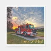 Happy Birthday Fire Engine Servet (Voorkant)