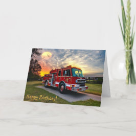 Happy Birthday Fire Engine Wenskaart Bedankkaart
