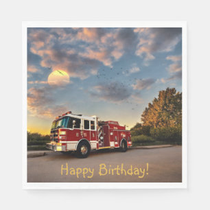 Happy Birthday Fire Truck Servet