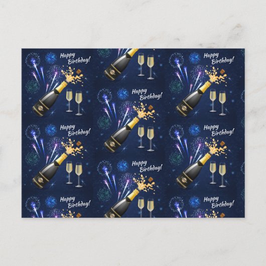 Happy Birthday Fireworks Briefkaart (Voorkant)