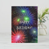 Happy Birthday, Fireworks Celebration Kaart (Staand voorkant)