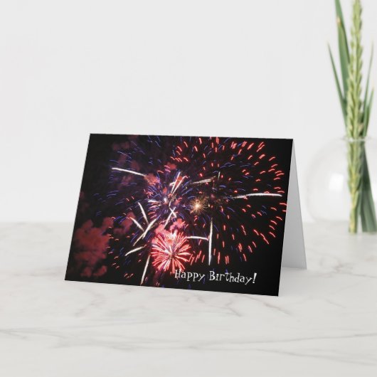 Happy Birthday, Fireworks Kaart (Voorkant)