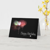 Happy Birthday Fireworks Kaart (Gele Bloem)