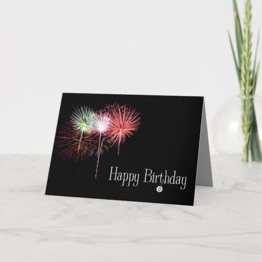 Happy Birthday Fireworks Kaart (Voorkant)