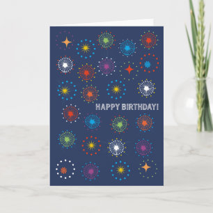 Happy Birthday Fireworks Wenskaart Kaart