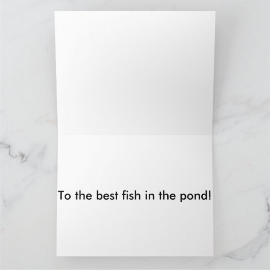 Happy Birthday Fish Kaart (Binnen)