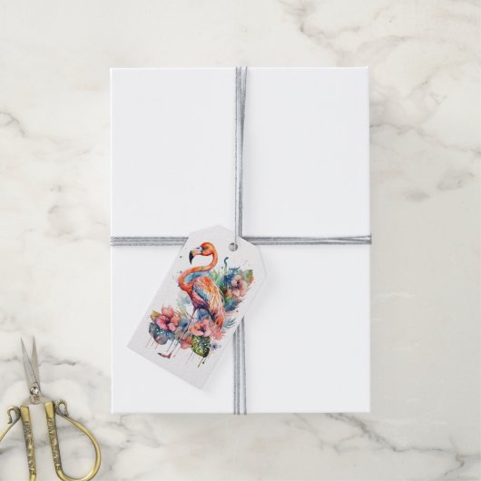 Happy Birthday Flamingo Cadeaulabel (Met Touw)