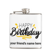 Happy Birthday Flask Custom Name Gift Heupfles (Voorkant)