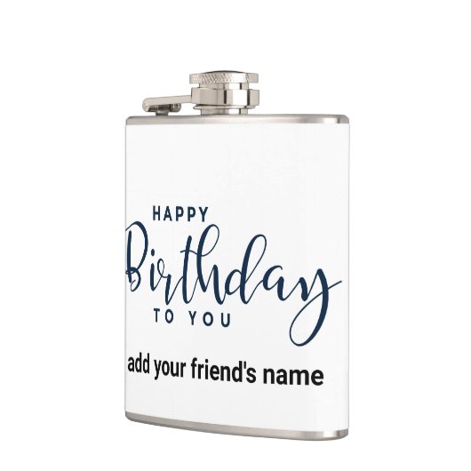 Happy Birthday Flask Custom Name Gift Heupfles (Links)