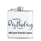 Happy Birthday Flask Custom Name Gift Heupfles (Voorkant)