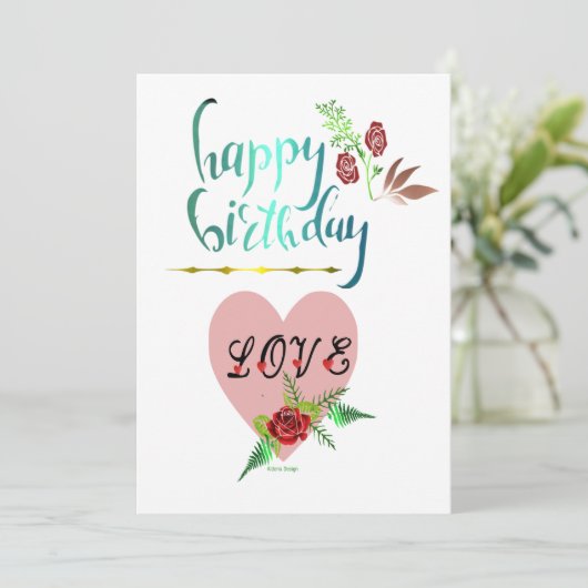 Happy Birthday Flat Card Feestdagenkaart (Staand voorkant)