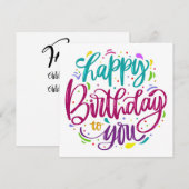 Happy Birthday Flat Card Kaart (Voorkant / Achterkant)