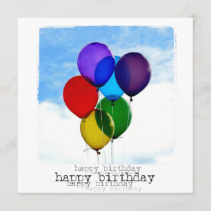 Happy Birthday Flat-fotokaart Kaart