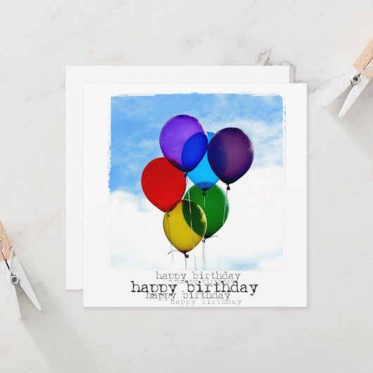 Happy Birthday Flat-fotokaart Kaart (Voorkant / Achterkant in situ)