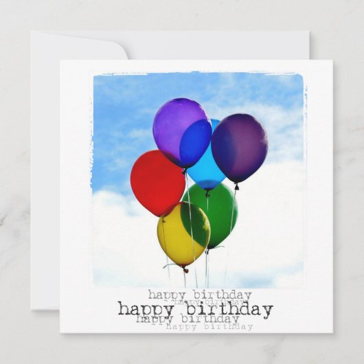 Happy Birthday Flat-fotokaart Kaart (Voorkant)