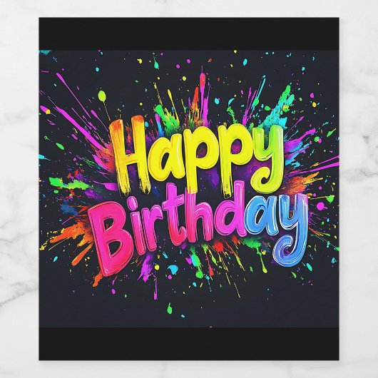 Happy Birthday Flat Holiday Card Feestdagenkaart