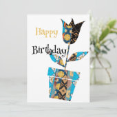 Happy Birthday Flat Holiday Kaart (Staand voorkant)