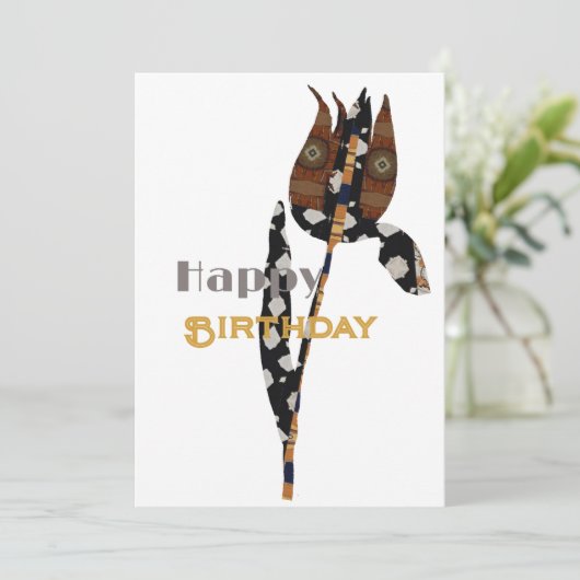 Happy Birthday Flat Holiday Kaart (Staand voorkant)