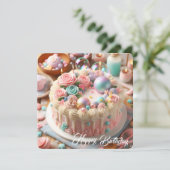 Happy Birthday Flat Kaart voor kleine prinsessen (Staand voorkant)